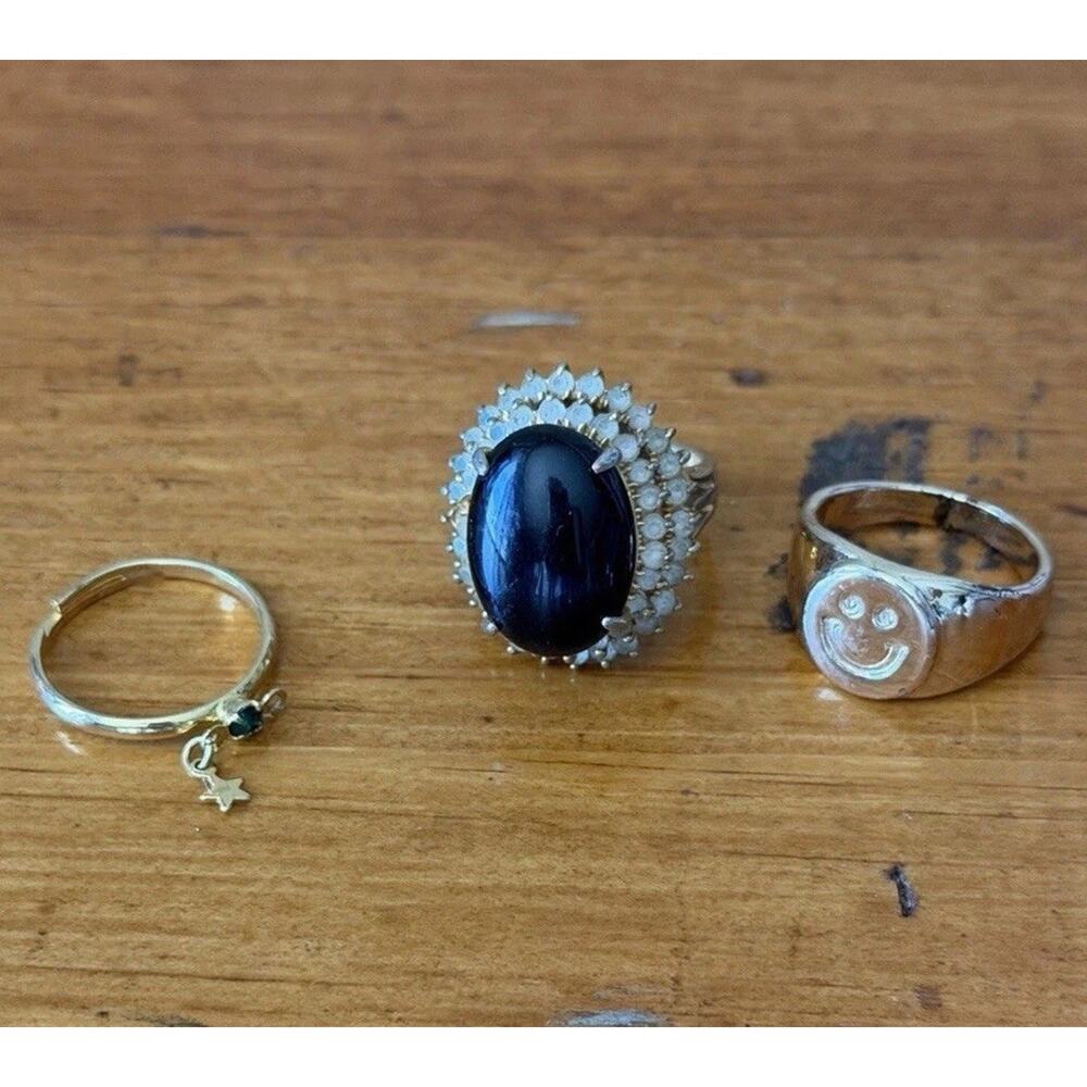 Mixed Fashion Ring Lot 19 Pc Boho Statement Midi Stackable Silver Gold Tone - Picture 6 of 13
